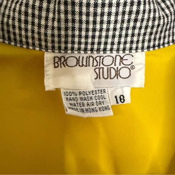 Vintage Brownstone Studio Blouse Jacket Set Yellow 2X Memphis Style Geometric - Picture 2 of 9
